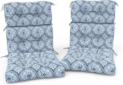 Vista 25 de Cojines para sillas de patio con respaldo alto para exteriores, cojines Adirondack para jardín, porche, hogar, oficina, uso en sillas, 44 x 22 x 4