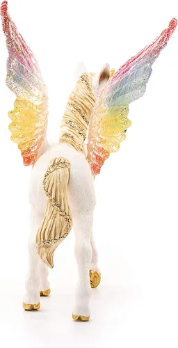 Vista 4 de Schleich Bayala - Figurina de unicorno bebé alado arcoíris mítico - Con majestuoso Pegaso y detalles de brillo, juguete imaginativo altamente