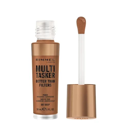 Vista 9 de Rimmel Multi-Tasker Better Than Filters, 002 Fair Light, imprimación facial, refuerzo e iluminador de brillo, fórmula vegana, beneficios
