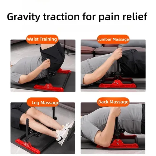 Vista 3 de YANGG Masajeador manual de espalda y lumbar, ejercicio para el dolor lumbar en el hogar, dolor lumbar hernia de tracción discal, estiramiento