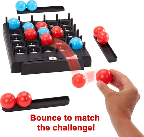 Vista 5 de Mattel Games Juego de fiesta desplegable de rebote para niños, adultos y noche familiar, rebote rápido o pelotas van volando para 1-4 jugadores