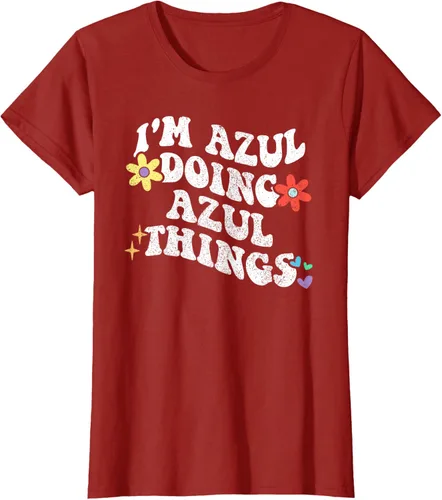 Vista 64 de Retro Groovy Im AZUL Doing AZUL Things - Camiseta divertida para el día de la madre, Negro