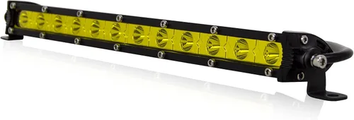Vista 9 de SKYWORLD Barra de luz LED, 7 pulgadas, 30 W, delgada, de una sola fila, impermeable, para inundación, todoterreno, luces amarillas, antiniebla