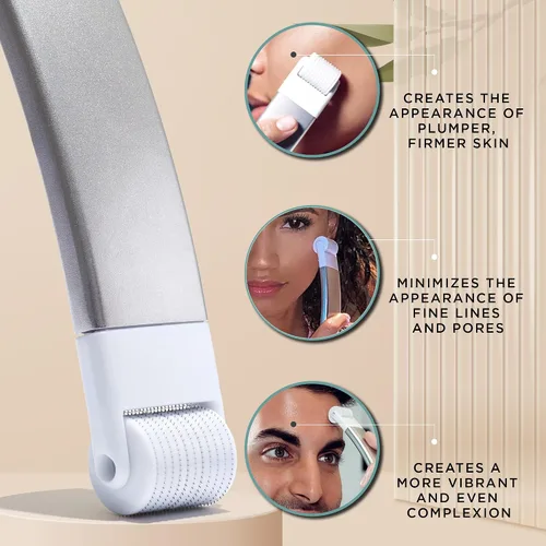 Vista 4 de StackedSkincare - Herramienta de microagujas con rodillo reemplazable de Herramienta cosmética reutilizable con cabezal de rodillo reemplazable