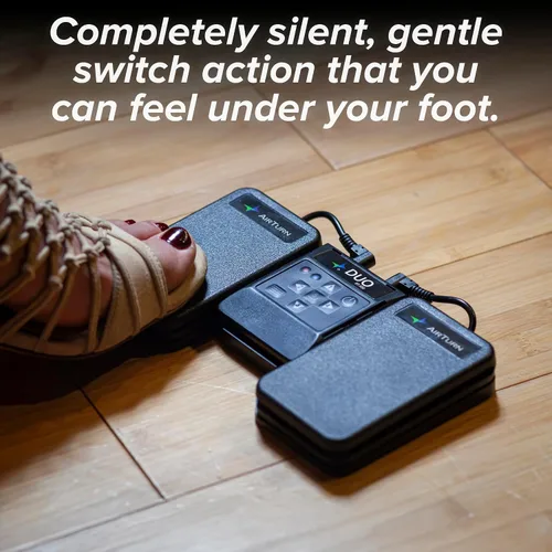 Vista 9 de AirTurn DUO500 - Pedal silencioso Bluetooth para voltear páginas, teleprompter, transmisión en vivo y control de aplicaciones