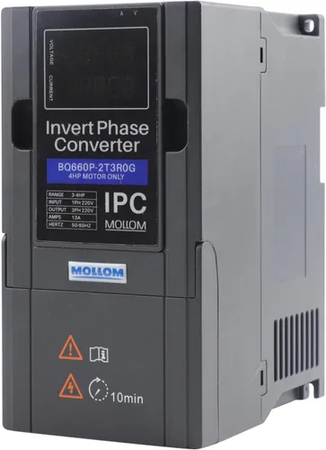 Vista 10 de Mollom 0.75KW 220V Convertidor de fase inversa monofásico a trifásico-1HP 3.8A entrada/salida IPC para motor 3PH
