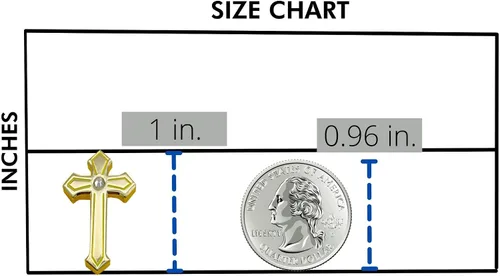 Vista 3 de PINVANA Pin de solapa de cruz religiosa esmalte dorado con diamantes de imitación