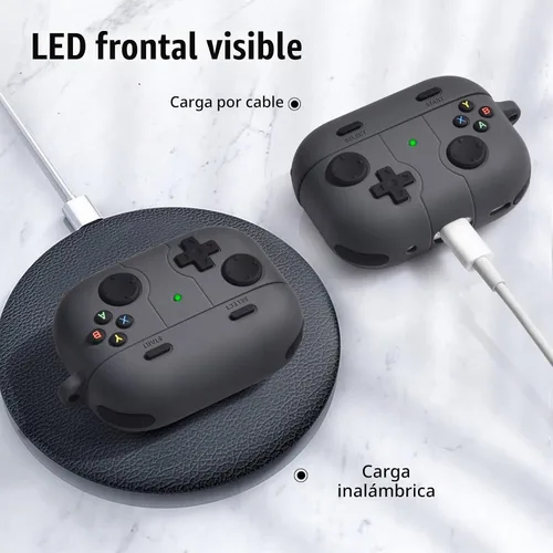 Vista 5 de Funda para AirPod Pro 2, KOREDA - Funda protectora de silicona con llavero para Airpods Pro de 1ª/2ª