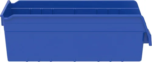 Vista 2 de Akro-Mils 30088 ShelfMax - Caja de almacenamiento de plástico para anidar, 18 pulgadas de largo por 8 pulgadas de ancho por 6 pulgadas de alto, Azul