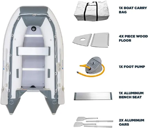 Vista 5 de Newport - Lancha deportiva inflable, modelo Dana, barco nodriza con quilla, con clasificación de la USCG, 10 caballos de fuerza, para 3 personas, 8