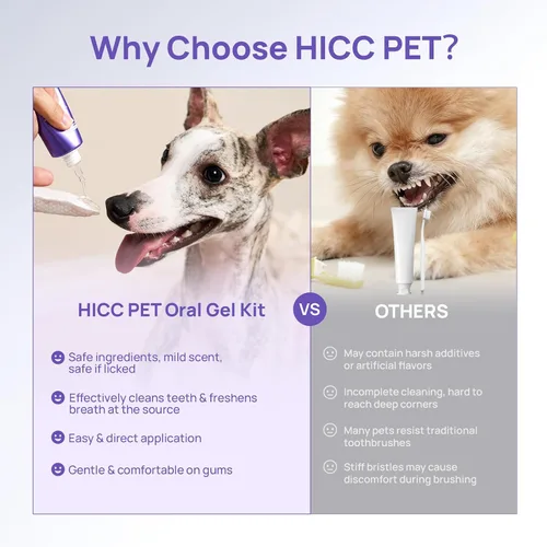 Vista 7 de HICC PET Gel de limpieza dental para perros y gatos, alternativa de pasta dental para el cuidado dental canino recomendada por veterinarios