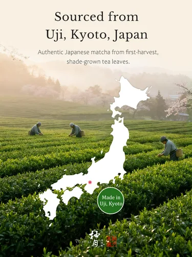 Vista 3 de YUZUKI Matcha Powder 1.41 oz – Polvo de té verde matcha japonés de grado ceremonial – Primera cosecha – Producto de Japón, Uji Kioto – Cero azúcar