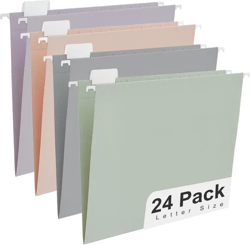 Vista 15 de Y YOMA Paquete de 6 Carpetas Colgantes con Degradado Tamaño Carta Carpetas Colgantes Decorativas Bonita Carpeta Organizadora para Gabinete