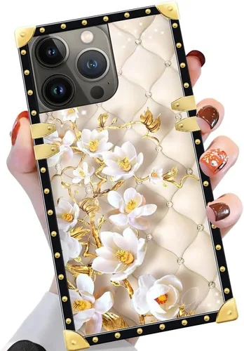 Vista 18 de Funda compatible con iPhone X/Xs, TPU suave de lujo y parte trasera de policarbonato duro para niñas y mujeres, funda protectora a prueba de golpes