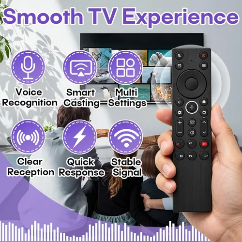 Vista 4 de RC923A FMB1 Voice Remote Replacement Compatible with TCL Google TV Remote