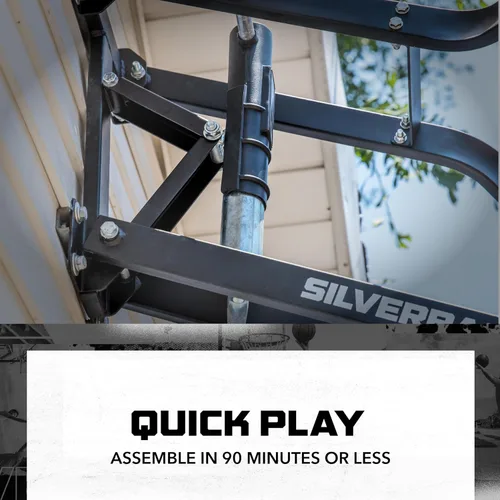 Vista 3 de Silverback NXT - Aro de baloncesto fijo y altura ajustable de 54 pulgadas con diseño QuickPlay