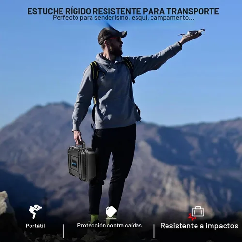 Vista 9 de Lekufee - Carcasa rígida compacta y portátil, resistente al agua, compatible con accesorios para Dron DJI Mini 2 y Mavic Mini 2.
