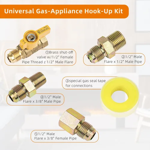 Vista 2 de F271239 Kit de conexión universal para electrodomésticos de gas de una sola