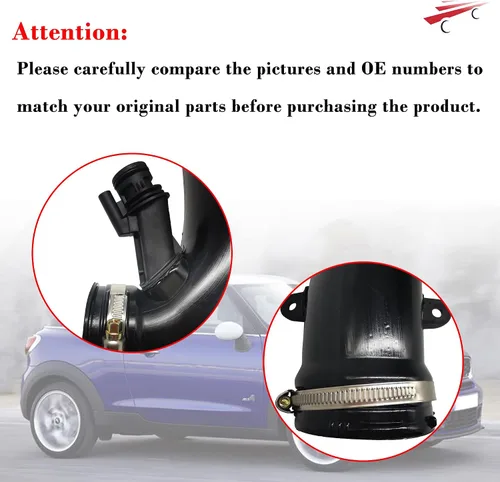 Vista 6 de OKAY MOTOR 13717627501 Tubo de admisión de manguera de entrada de conducto de aire para 2009-2016 MINI Cooper Countryman Paceman S Clubman Roadster