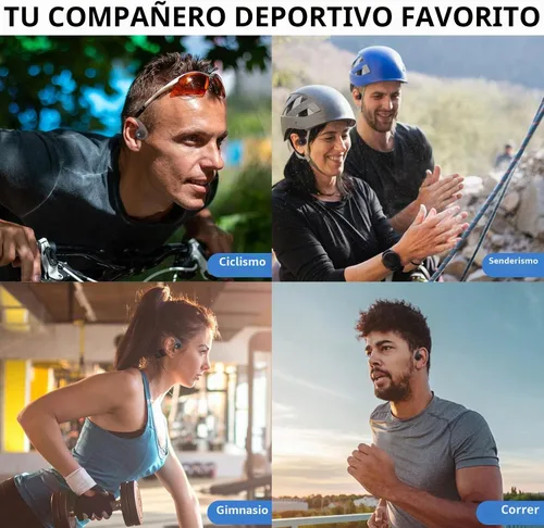 Vista 8 de Auriculares de conducción ósea – Auriculares de oreja abierta con micrófono, Bluetooth 5.4, batería de 20 horas de duración, IPX5 impermeable