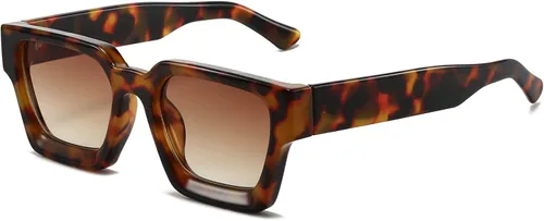 Vista 178 de AIEYEZO Gafas de sol cuadradas para mujeres y hombres, gafas de sol cuadradas con montura gruesa, estilo de diseñador simple