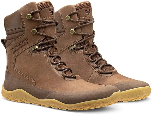 Vista 3 de Vivobarefoot Tracker HI FG, botas de senderismo de cuero para mujer con suela firme y protección térmica