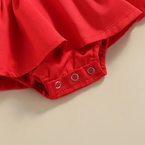 Vista 6 de Traje de San Valentín para bebé niña con lentejuelas, patrón de corazón, tutú con falda