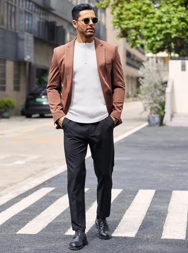 Vista 56 de COOFANDY Suéter de punto Henley para hombre, manga larga, con botones, ligero, para otoño, ajustado, acanalado