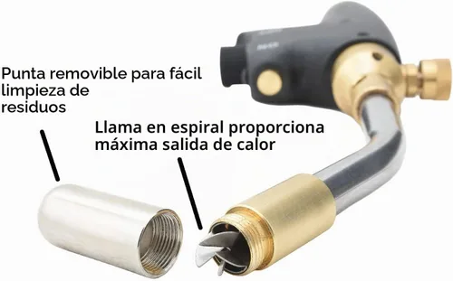 Vista 4 de Flame King YSNAX1-020a - Cabezal de antorcha de propano, kit de soplete de calor MAX de alta intensidad con encendedor de botón para profesionales