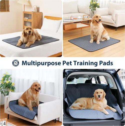 Vista 6 de Almohadillas lavables para orina de perros, 48 x 48 pulgadas, reutilizables, con absorción rápida, impermeables y reutilizables para orina de parto