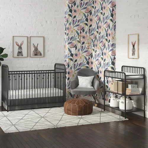 Vista 3 de Little Seeds Monarch Hill Ivy - Cuna de bebé de metal color negro