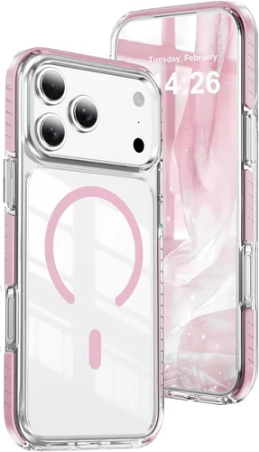 Vista 16 de LEMAXELERS Funda magnética transparente para iPhone 18 Pro Max, color negro
