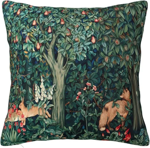 Vista 18 de Fundas de almohada William Morris diseño Strawberry Thief, fundas de almohada decorativas suaves para exteriores, fundas de almohada para decoración