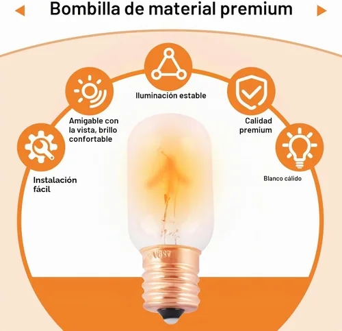 Vista 4 de Wadoy Bombilla de microondas compatible con LG, Frigidaire, Kenmore, Whirlpool, GE Range Microondas, 6912W1Z004B 125V 30W E17, bombilla de repuesto