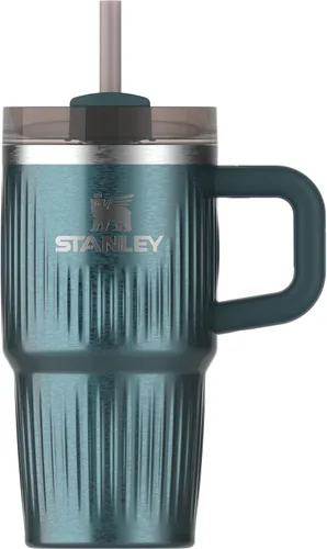 Vista 207 de STANLEY Quencher H2.0 Vaso Térmico con asa y pajilla, 64 onzas, tapa Flowstate de 3 posiciones, gran capacidad para viajes y deportes, vaso de acero