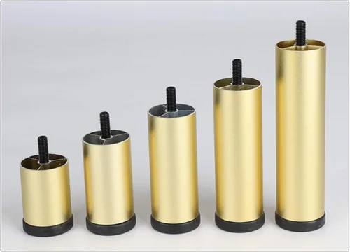 Vista 4 de Patas ajustables de aleación de aluminio para muebles, modernas patas de sofá roscadas de oro mate M8, mesa de centro/gabinete