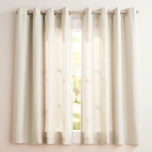Vista 31 de Exclusive Home Loha - Par de paneles de cortinas de lino con ojales, 54 x 63 pulgadas, color beige