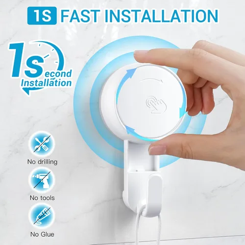 Vista 2 de LUXEAR Ganchos de succión potentes ganchos de succión al vacío, ganchos de ducha resistentes al agua, gancho de succión para baño, toalla de cocina