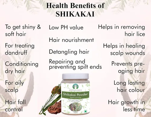Vista 5 de AYURVEDASHREE Shikakai Powder 100 Gm Acacia concinna Fruit Pods Powder Limpiador y acondicionador natural para el cabello Vegano Sin OMG