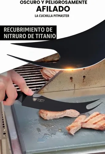 Vista 2 de Dalstrong BBQ Pitmaster - Cuchillo para carne de 9 pulgadas, serie Shadow Black, recubierto de nitruro de titanio negro, alto contenido de carbono