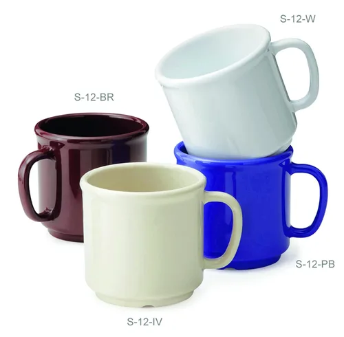 Vista 4 de G.E.T. S-12-BR - Taza de café irrompible, 12 onzas, color marrón (juego de 12)