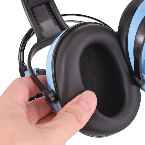 Vista 6 de Auriculares con cancelación de ruido para niños con autismo y necesidades sensoriales, orejeras ajustables para bebés, niños pequeños y niños, Azul