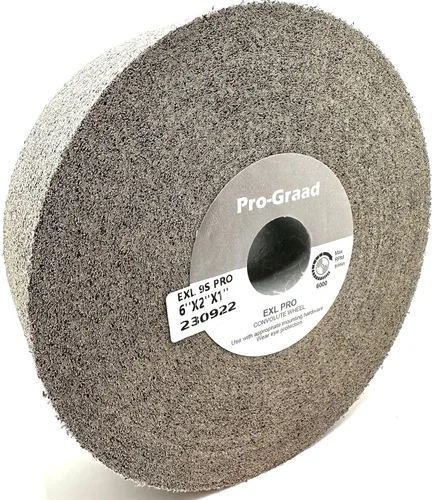 Vista 10 de EXL PRO Rueda de pulido de desbarbado convoluto – 6 x 1 pulgada x 1 pulgada 9S de carburo de silicio mediano – grado profesional – Rueda