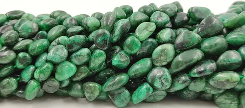 Vista 3 de Hanumat Gems" Cuentas de piedras preciosas lisas con forma de pepita, pepitas de esmeralda, cuentas de esmeralda, cuentas de esmeralda