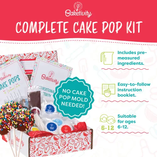 Vista 2 de Baketivity Cake Pop Baking Kit with Stand, No Mold or Maker Needed