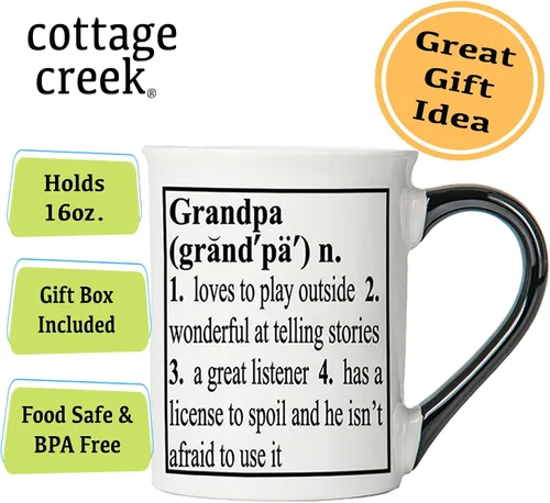 Vista 3 de Cottage Creek - Taza de café de cerámica para abuelos en caja de regalo de 16 onzas, regalos para abuelos nuevos, regalos para abuelo de parte