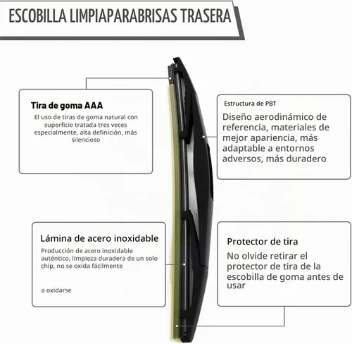 Vista 5 de Juego de tuercas para brazo de limpiaparabrisas trasero para Subaru Crosstrek 2018-2023, conjunto de limpiaparabrisas trasero con cubierta de tapa