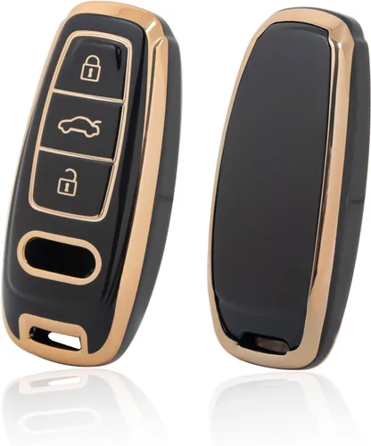 Vista 23 de Xotic Tech - Funda protectora de TPU con 3 botones de protección completa para llave sin llave, control remoto, con llavero compatible con Audi A3