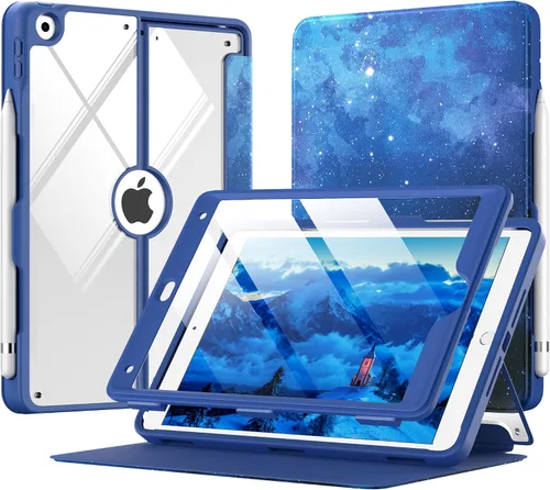 Vista 17 de MoKo Funda para iPad de 9ª generación con soporte para lápices, funda para iPad de 8ª/7ª generación de 10.2 pulgadas, protector de pantalla