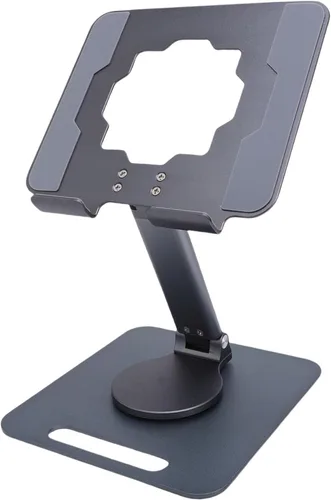 Vista 5 de Tyenaza Aluminum Alloy Tablet Stand Rotating Foldable Adjustable Desktop Phone Tablet Holder Hollow Out Heat Dissipation for Live Streaming Drawing